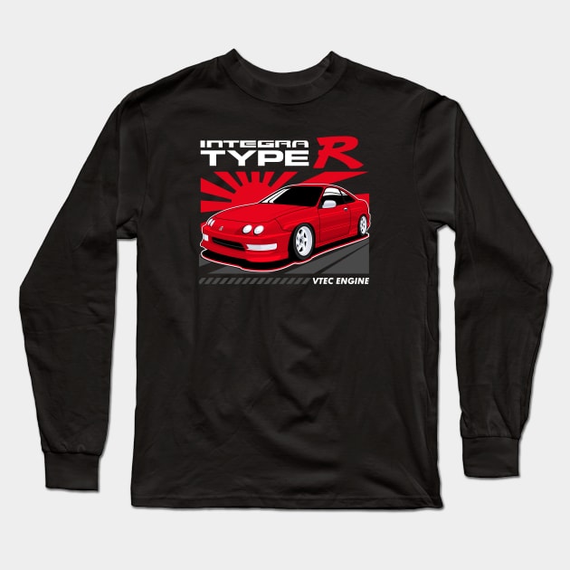 Acura Integra JDM Cars Red Candy Long Sleeve T-Shirt by masjestudio